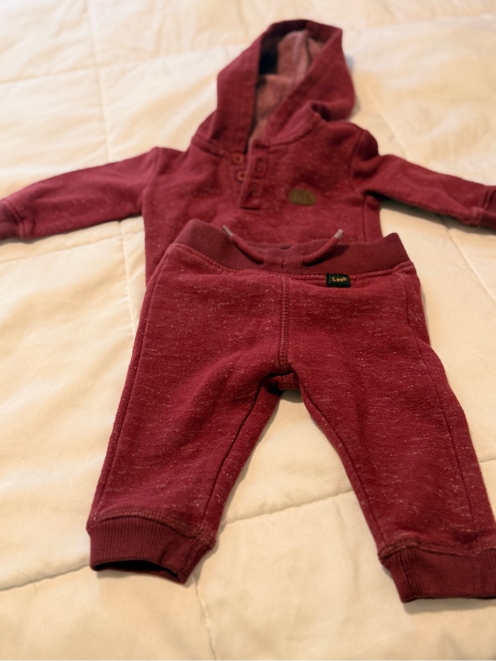 Lee Maroon Kids Sweatpants & Hoodie Set